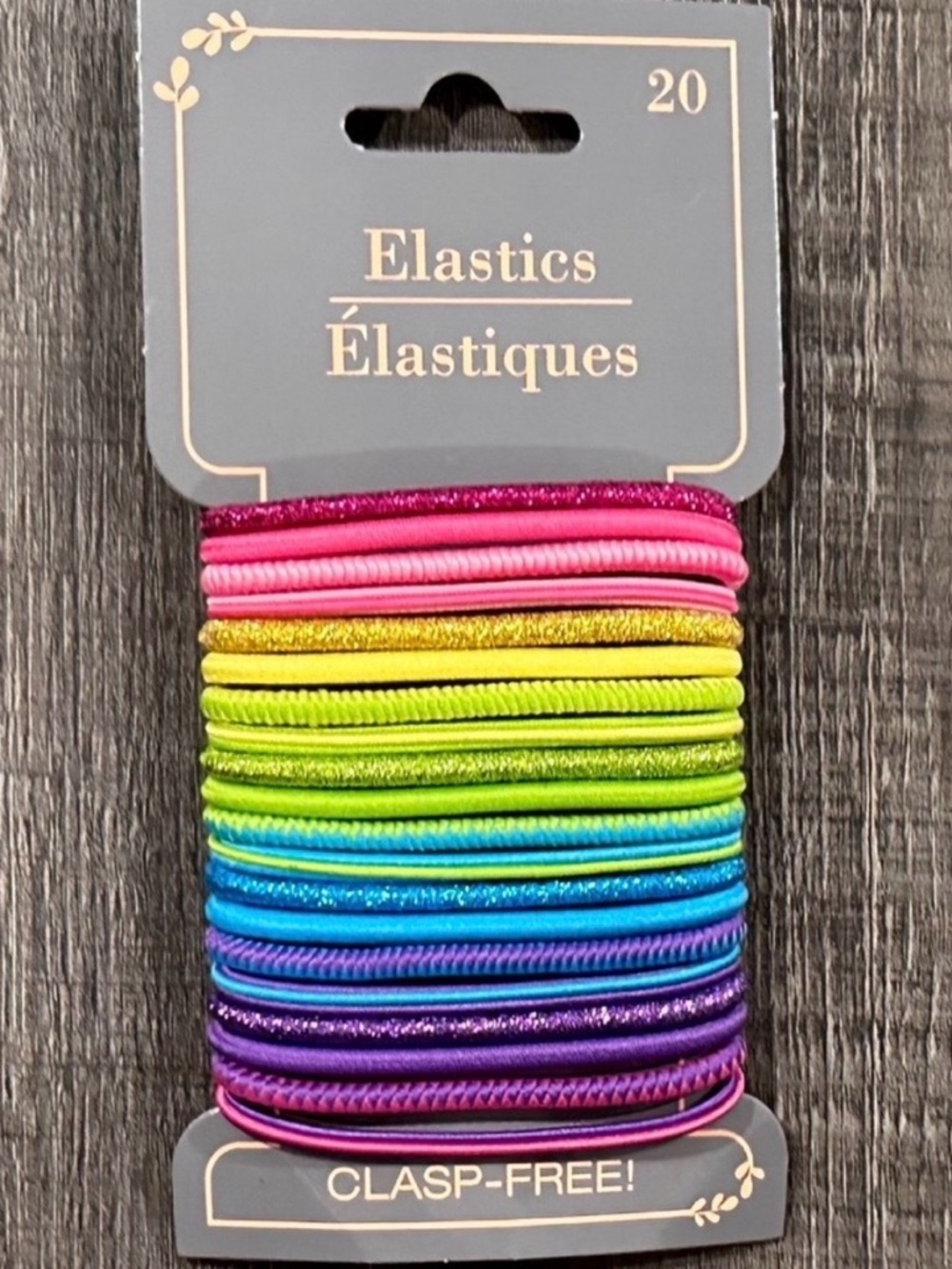 💞 New 20-Pack Colorful Rainbow Clasp-Free Damage Free Hair Elastics Hair Bands